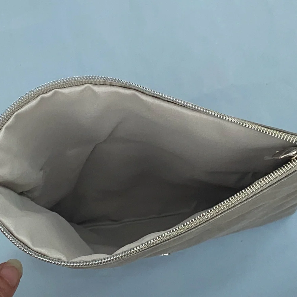 bareMinerals‎ Silver Toned Cosmetic Travel Clutch/Bag
